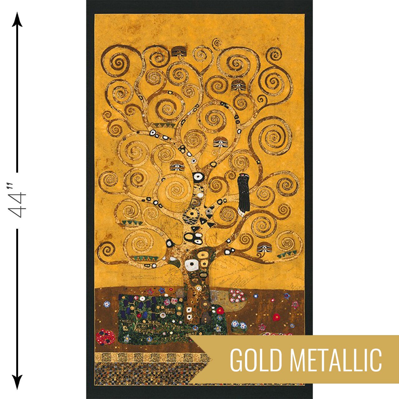 Tree of Life Panel in Gold Metallic (srkm-17180-133) | Gustav Klimt | Robert Kaufman